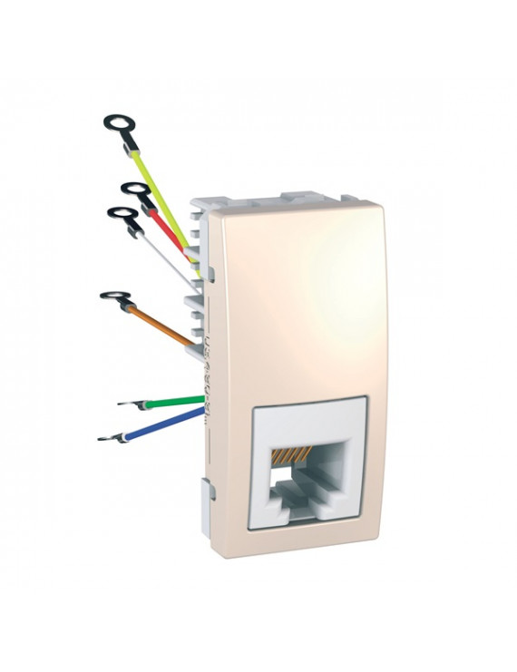 Schneider MGU3.491.25 Unica csavaros/rög.keret nélkül/1 modulos/krém 1xRJ12 telefon aljzat