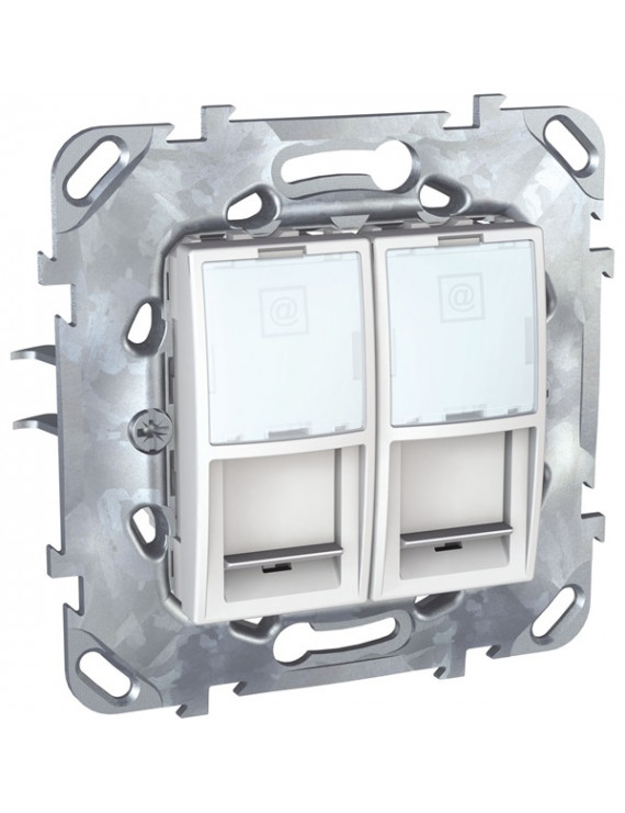 Schneider MGU50.2020.18Z Unica fehér 2xRJ45 Cat5e UTP aljzat