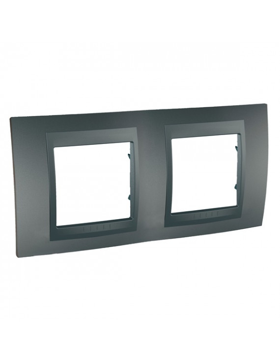 Schneider MGU6.004.12 Unica Top grafit betéttel grafit vízszintes kettes keret