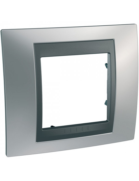 Schneider MGU66.002.238 Unica Top grafit betéttel/selymes króm egyes keret