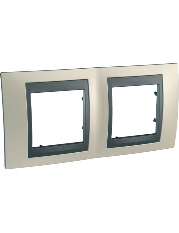 Schneider MGU66.004.295 Unica Top grafit betéttel csillám titánium vízszintes kettes keret