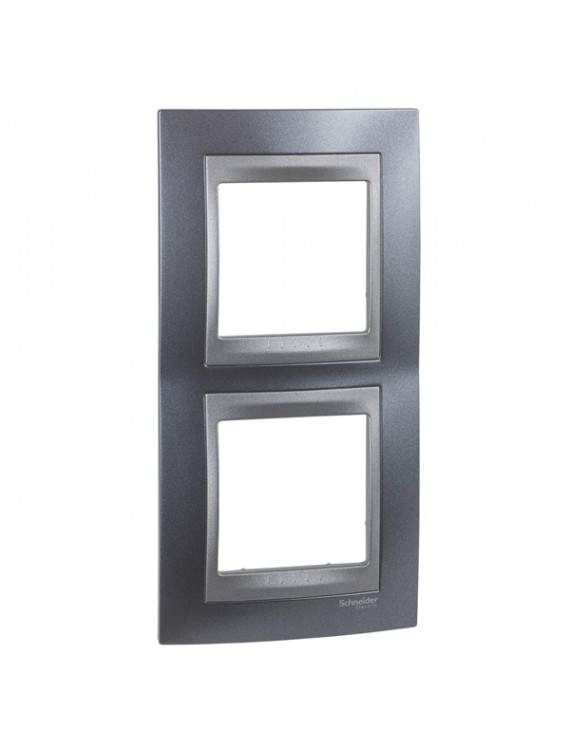 Schneider MGU66.004V.297 Unica Top grafit betéttel antracit függőleges kettes keret