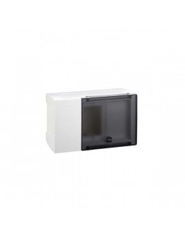 Schneider MIP12104S MINI PRAGMA 1x4 modul/PEN sín/füstszínű átlátszó ajtó/fehér falon kívüli kiselosztó