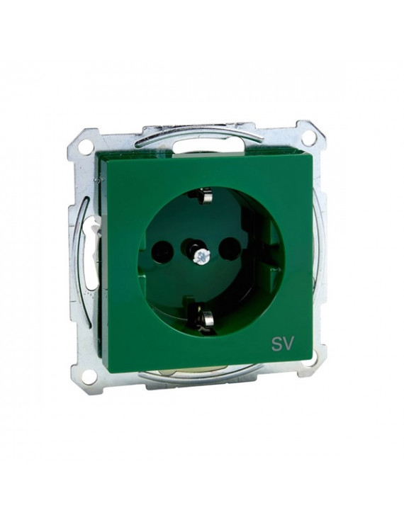 Schneider MTN2300-0304 MERTEN System-M GYV/rugós bekötés/16A/zöld 2P+F csatlakozóaljzat
