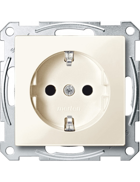 Schneider MTN2300-0344 MERTEN System-M GYV/rugós bekötés/16A/krém 2P+F csatlakozóaljzat