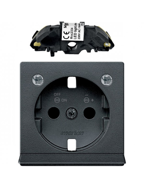 Schneider MTN2334-0414 MERTEN 2P+F csatlakozóaljzatokhoz/GYV/LED világítással/antracit SM burkolat
