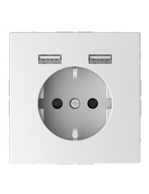 Schneider MTN2366-6035 MERTEN D-Life dupla USB töltővel/16A /2.4A/lótuszfehér 2P+F aljzat
