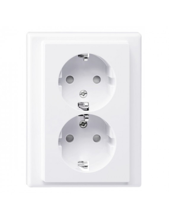 Schneider MTN2420-1425 MERTEN System-M rugós bekötés/16A/aktív fehér antibakteriális 2x2P+F aljzat