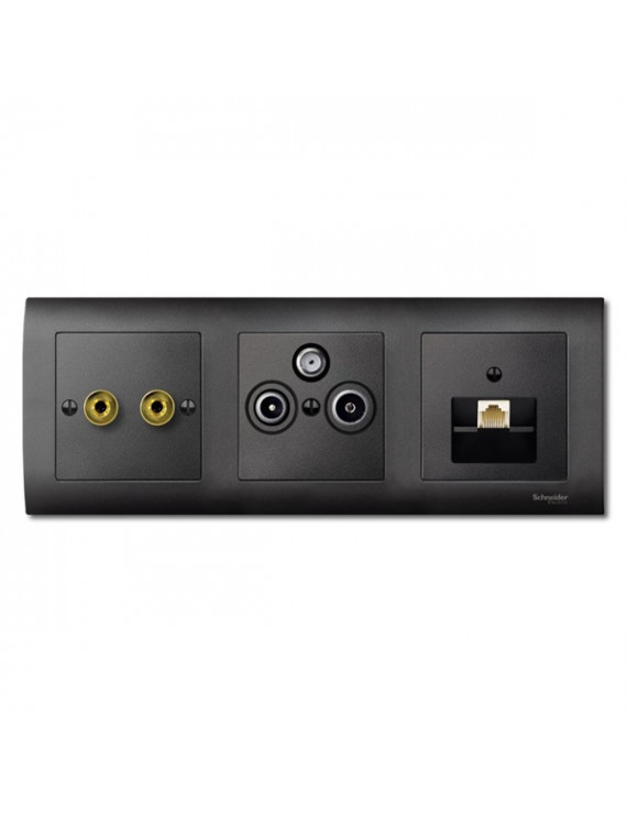 Schneider MTN298314 MERTEN System-M 1xRJ45 aljzathoz/döntött/antracit fedlap