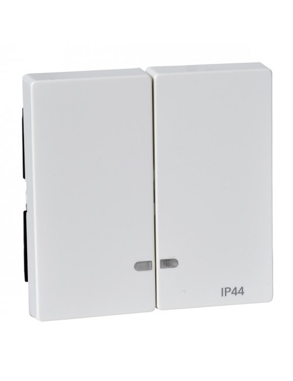 Schneider MTN3424-0319 MERTEN System-M fényjelzős funkciókhoz/polárfehér IP44-es dupla billentyű