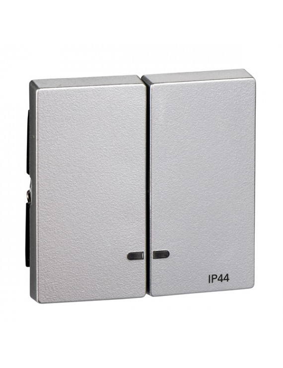Schneider MTN3424-0460 MERTEN System-M fényjelzős funkciókhoz/alumínium IP44-es dupla billentyű