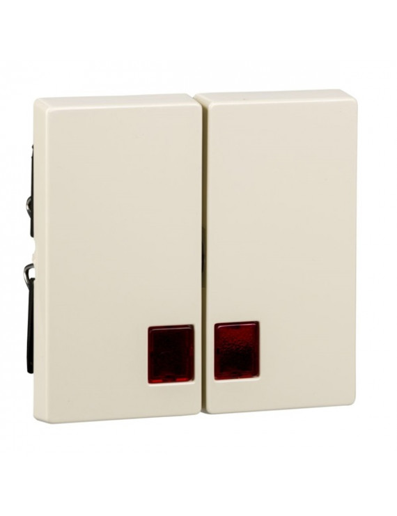 Schneider MTN3456-0344 MERTEN System-M piros fényjelző ablakokkal/krém dupla billentyű