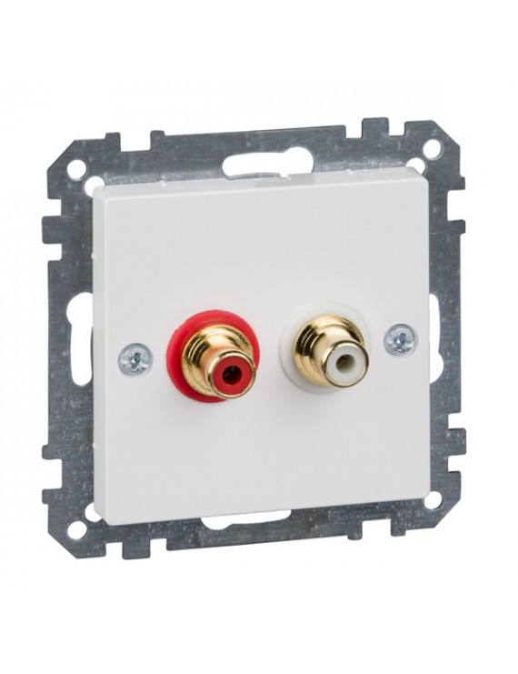 Schneider MTN4350-0325 MERTEN System-M RCA aktív fehér, antibakteriális audio csatlakozóaljzat