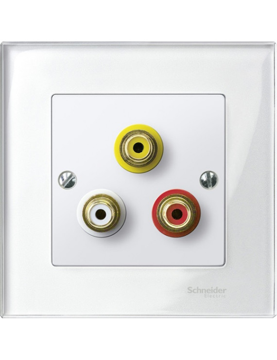 Schneider MTN4351-0319 MERTEN System-M polárfehér RCA audio-video csatlakozóaljzat