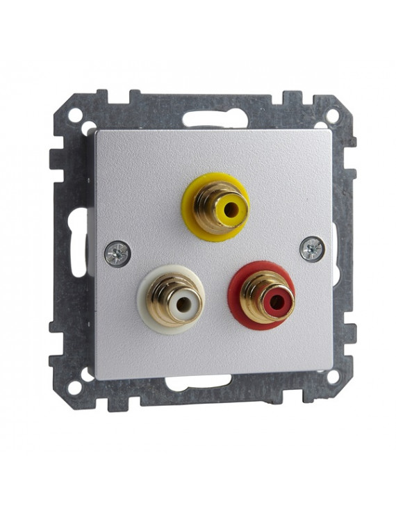 Schneider MTN4351-0460 MERTEN System-M alumínium RCA audio-video csatlakozóaljzat