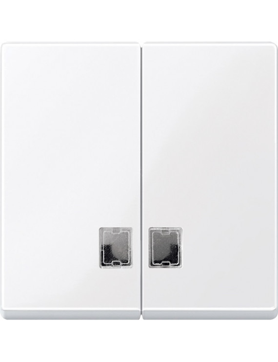 Schneider MTN438525 MERTEN System-M átlátszó fényjelző ablakokkal/aktív fehér, antibakteriális dupla billentyű