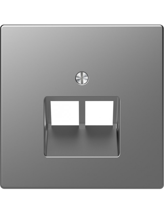 Schneider MTN4522-6036 MERTEN D-Life 2xRJ45 aljzathoz acél fedlap