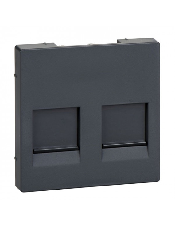 Schneider MTN4562-0414 MERTEN System-M moduláris betétekhez/2xRJ45/antracit fedlap