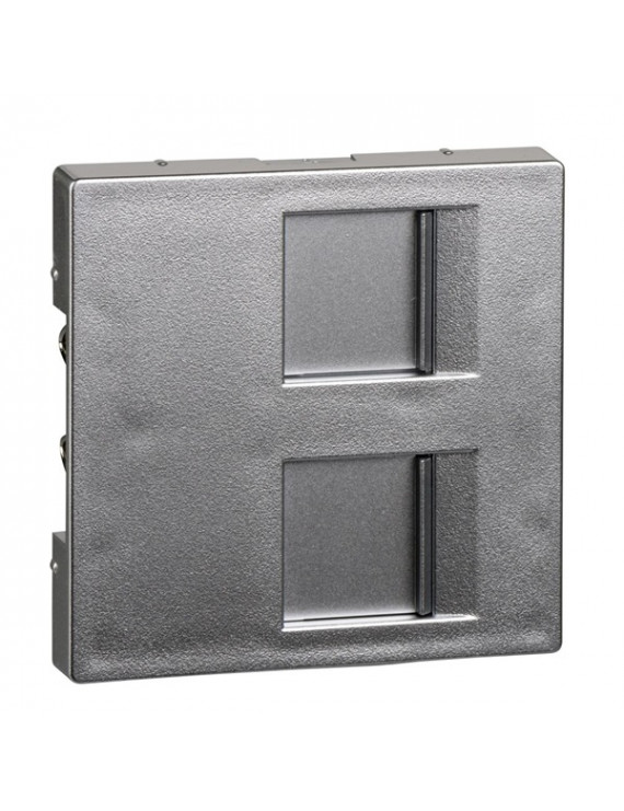 Schneider MTN4562-0460 MERTEN System-M moduláris betétekhez/2xRJ45/alumínium fedlap