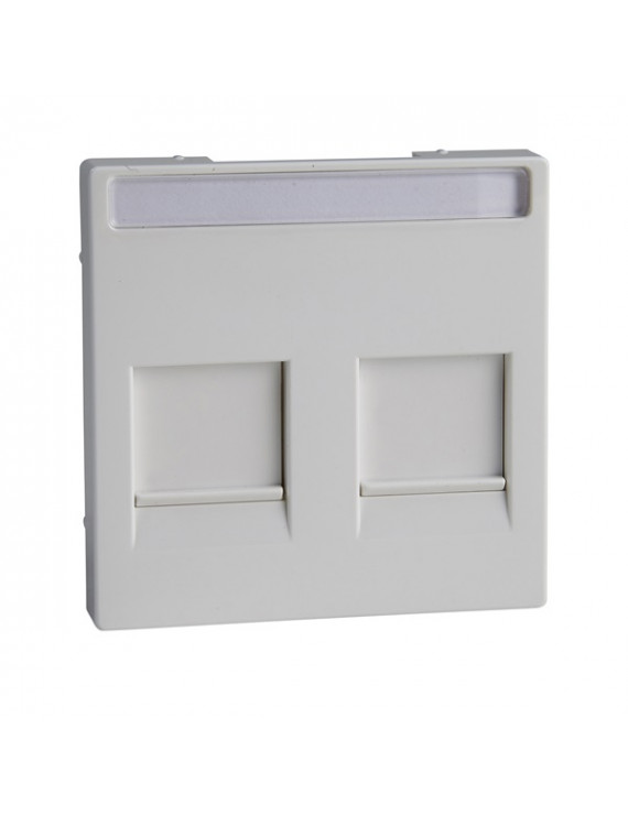 Schneider MTN4564-0325 MERTEN System-M moduláris betétekhez/feliratozható/2xRJ45/aktív fehér, antibakteriális fedlap