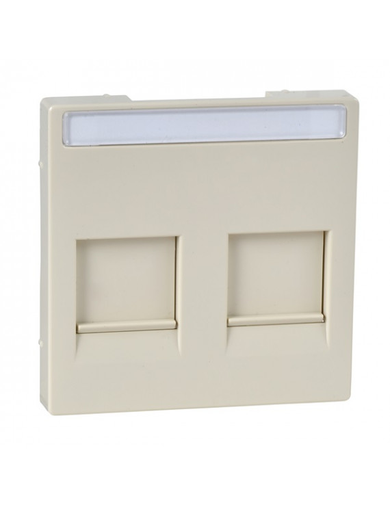 Schneider MTN4564-0344 MERTEN System-M moduláris betétekhez/feliratozható/2xRJ45/krém fedlap