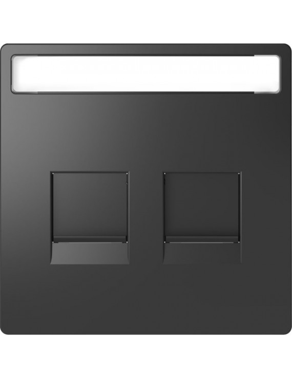 Schneider MTN4564-6034 MERTEN D-Life moduláris betétekhez/2xRJ45/antracit fedlap