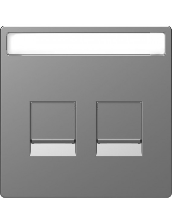 Schneider MTN4564-6036 MERTEN D-Life moduláris betétekhez/2xRJ45/acél fedlap