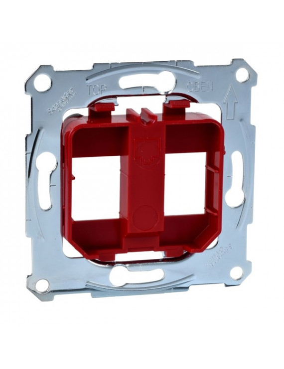 Schneider MTN4566-0006 MERTEN 2xRJ45 moduláris aljzatokhoz piros rögzítőkeret