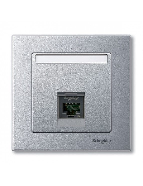 Schneider MTN465860 MERTEN System-M 1xRJ45 aljzathoz/alumínium fedlap