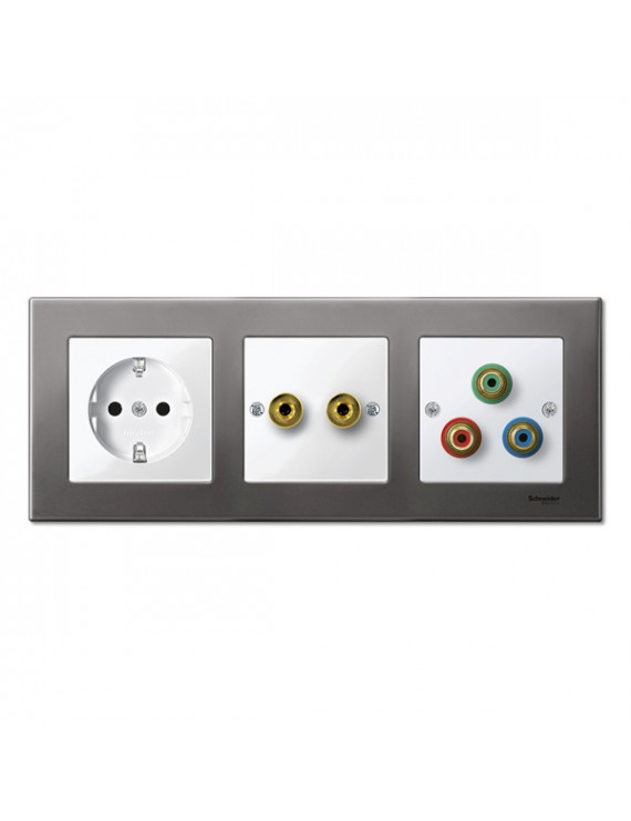 Schneider MTN468819 MERTEN System-M high-end hangszóró csatlakozókhoz/polárfehér fedlap