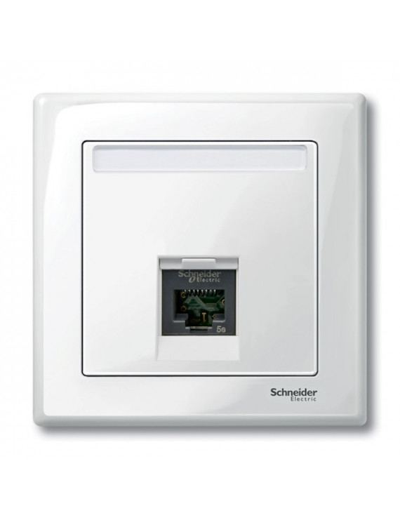 Schneider MTN469819 MERTEN System-M 1xRJ45 aljzathoz/polárfehér fedlap