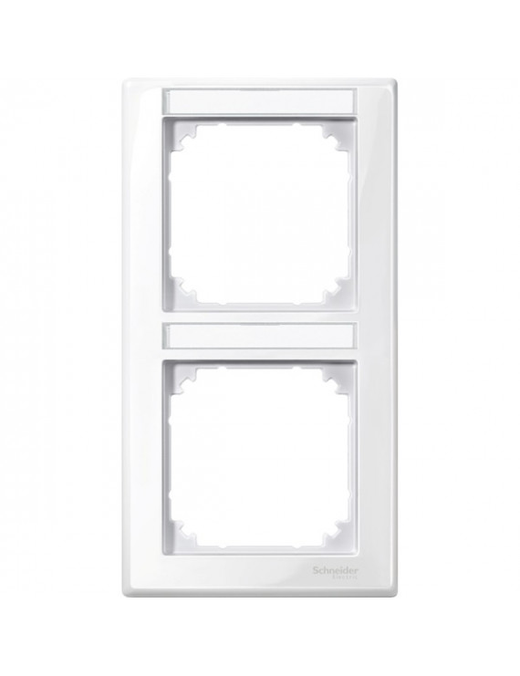 Schneider MTN470219 MERTEN M-Smart feliratozható polárfehér függőleges kettes keret