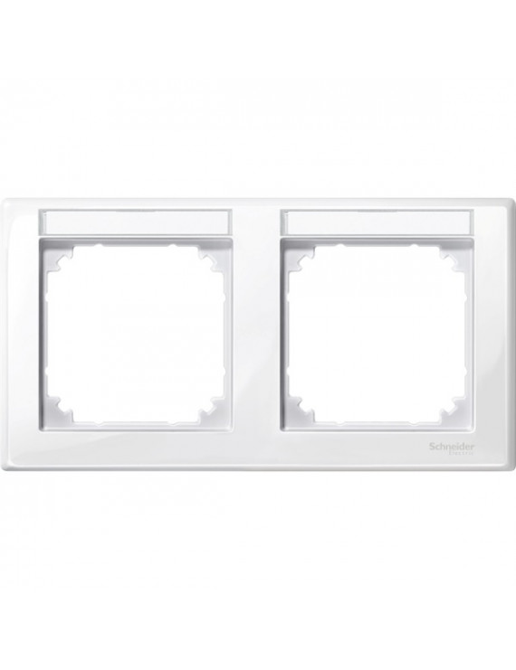 Schneider MTN471219 MERTEN M-Smart feliratozható polárfehér vízszintes kettes keret
