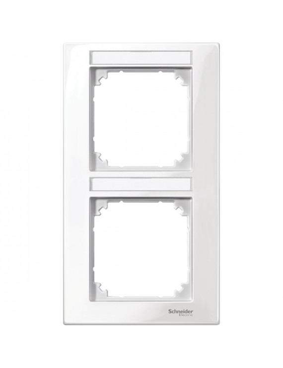 Schneider MTN513219 MERTEN M-Plan feliratozható polárfehér függőleges kettes keret