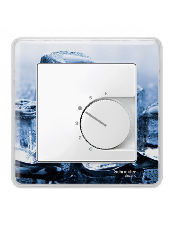 Schneider MTN534719 MERTEN System-M váltóérintkezős termosztáthoz polárfehér fedlap