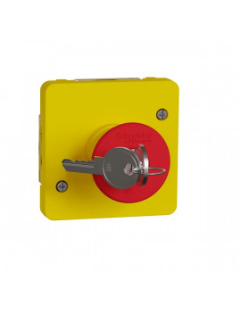 Schneider MUR35052 MUREVA Styl piros-sárga kulcsos vészleállító