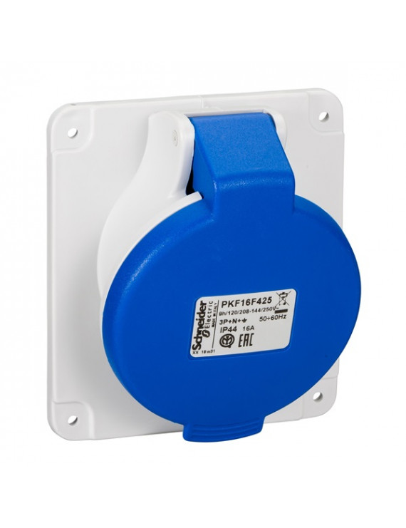 Schneider PKF16F425 PRATIKA 3P+N+F/9h/16A/250V/IP44/csavaros/panelre szerelhető döntött aljzat