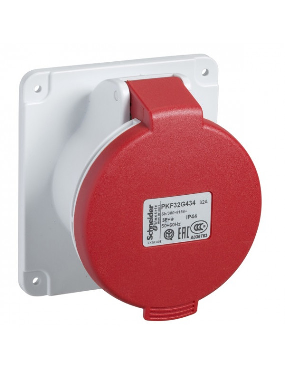 Schneider PKF16G434 PRATIKA 3P+F/6h/16A/415V/IP44/csavaros/panelre szerelhető döntött aljzat