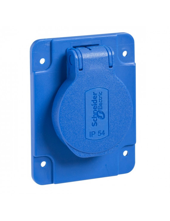 Schneider PKS61B PRATIKA 2P+F/65x85/hátsó meghúzással/IP54/kék német háztartási aljzat