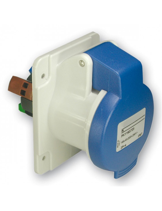 Schneider PKY32G423 PRATIKA 2P+F/6h/32A/250V/IP44/gyorscsatlakozás/panelre szerelhető egyenes aljzat