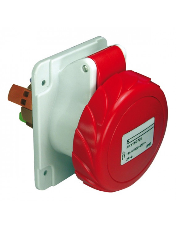 Schneider PKY32G734 PRATIKA 3P+F/6h/32A/415V/IP67/gyorscsatlakozás/panelre szerelhető egyenes aljzat
