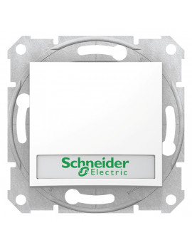Schneider SDN1600321 SEDNA kék jelzőfénnyel/rugós bekötés/cimketartóval/10A/fehér egypólusú nyomó