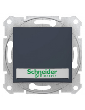 Schneider SDN1700470 SEDNA kék jelzőfénnyel/cimketartóval/rugós bekötés/10A/grafit egypólusú nyomó