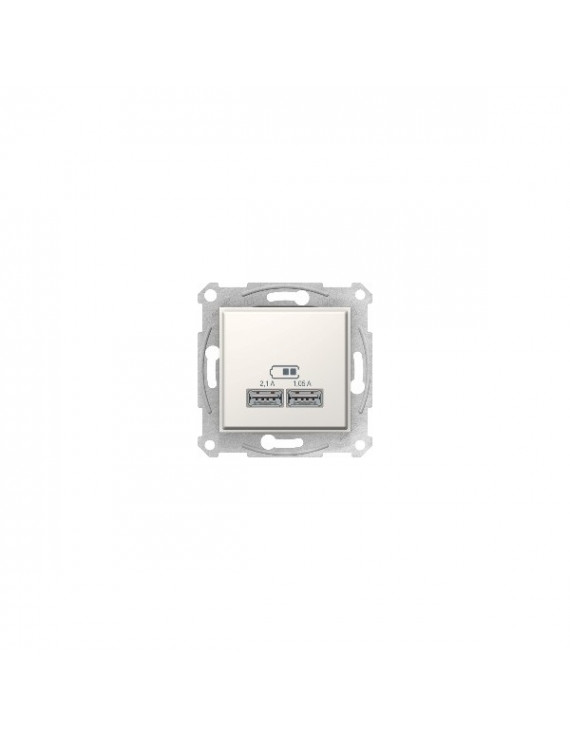Schneider SDN2720260 SEDNA 2.4A/A+C/alumínium dupla USB töltő