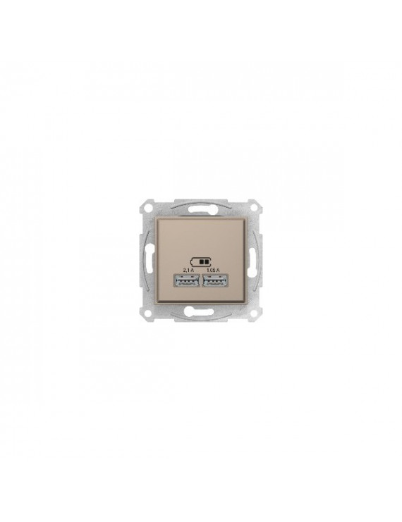 Schneider SDN2720268 SEDNA 2.4A/A+C/titánium dupla USB töltő