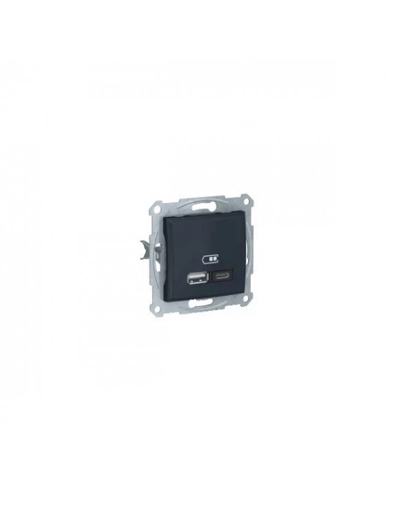 Schneider SDN2720270 SEDNA 2.4A/A+C/grafit dupla USB töltő