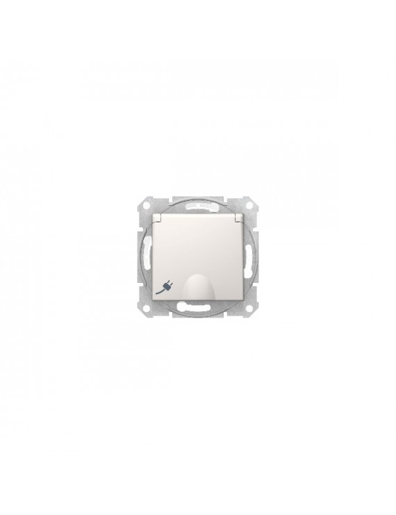 Schneider SDN3100523 SEDNA GYV/csapófedéllel/rugós bekötés/IP44/krém 2P+F csatlakozóaljzat