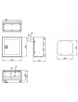 Schrack WST2525150 25x25x15,5 cm 1 ajtós fém fali szekrény