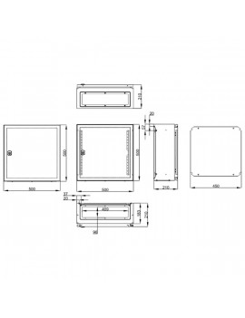 Schrack WST5050210 50x50x21 cm 1 ajtós fém fali szekrény