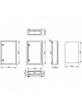 Schrack WST6040150 40x60x15,5 cm 1 ajtós fém fali szekrény